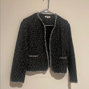 Max Studio Black Blazer Fringe Trim
